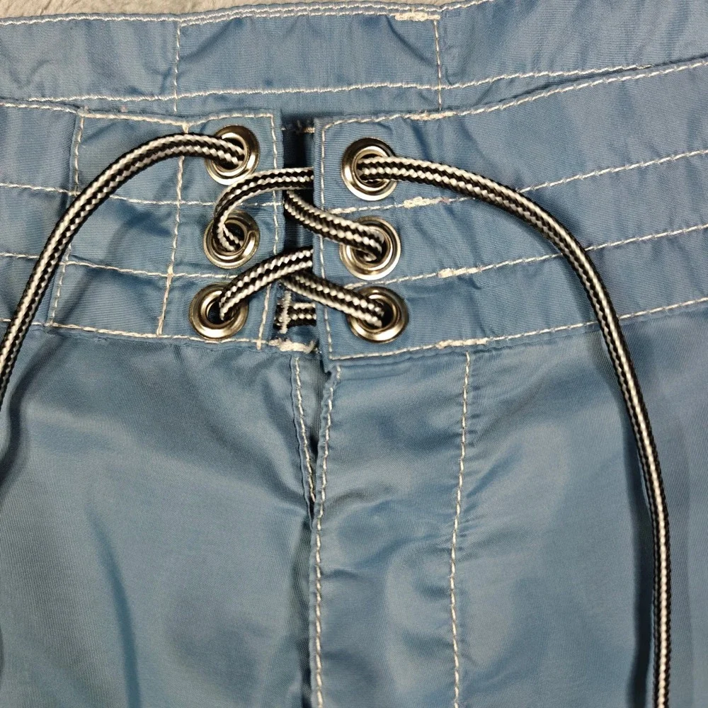 Vintage 90s USA Birdwell Beach Britches Board Shorts Mens 34 Fits 36 Blue Nylon